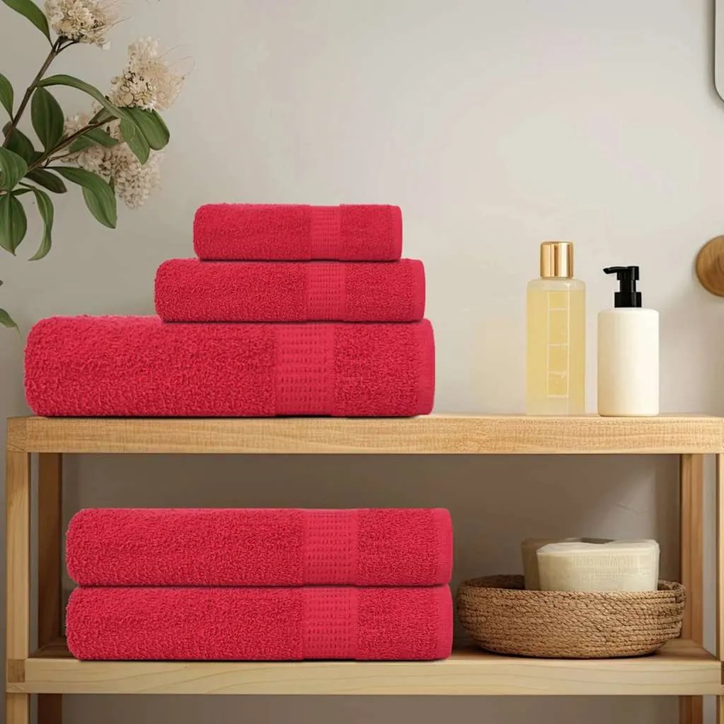 Toalhas de banho 4 pcs 100x150 cm 360 gsm 100% algodão vermelho