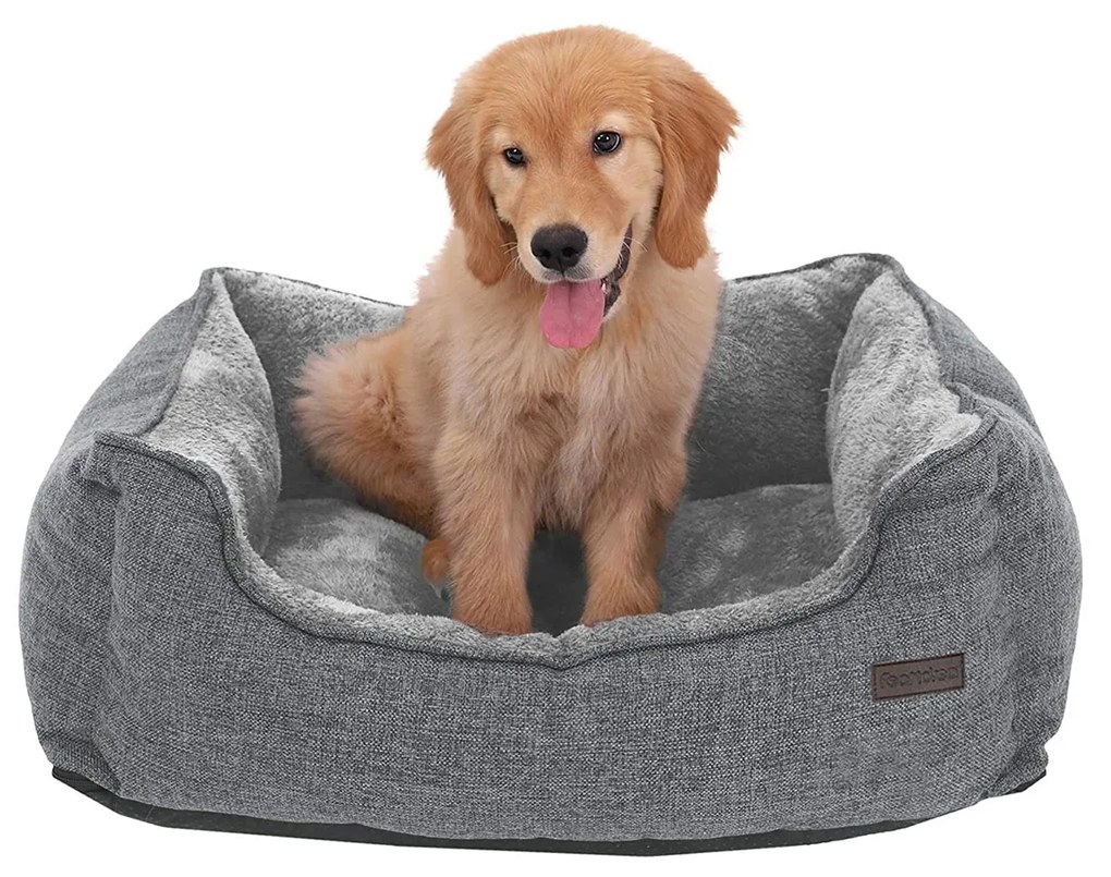 Cama para cães com cobertura amovível 70 x 55 x 21 cm cinzento