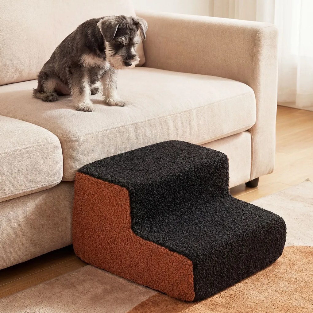 Rampa de espuma de 2 níveis para cães com capa lavável e inclinação suave para sofás, destinada a animais de estimação mais velhos ou com lesões – Pre