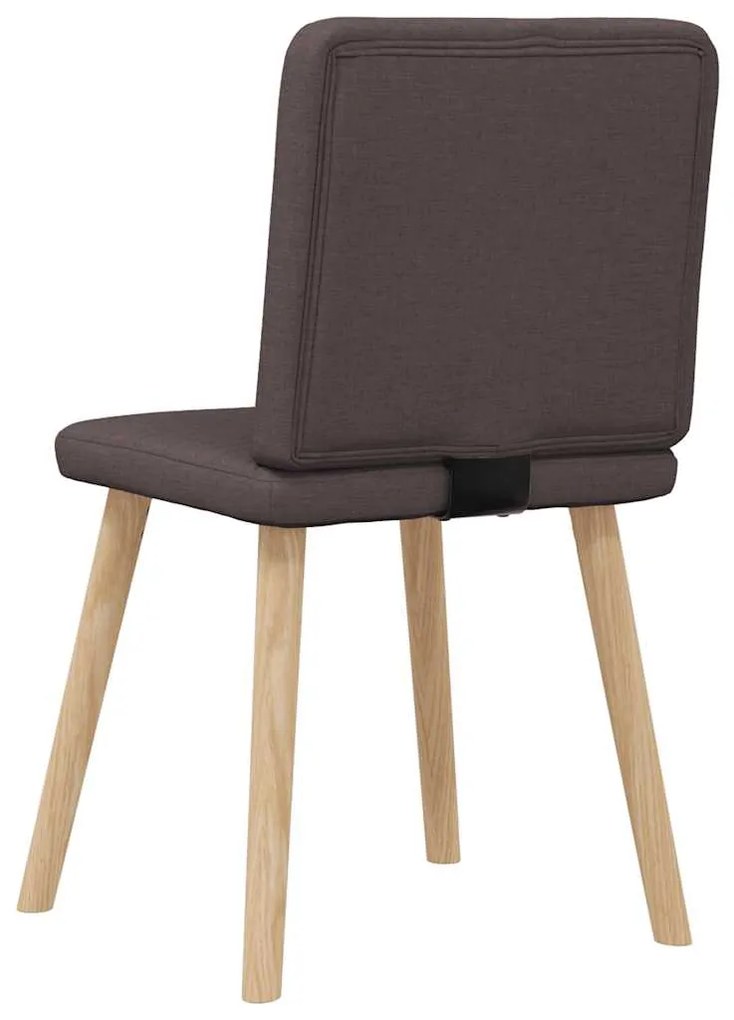 Cadeiras de jantar 6 pcs tecido castanho-escuro