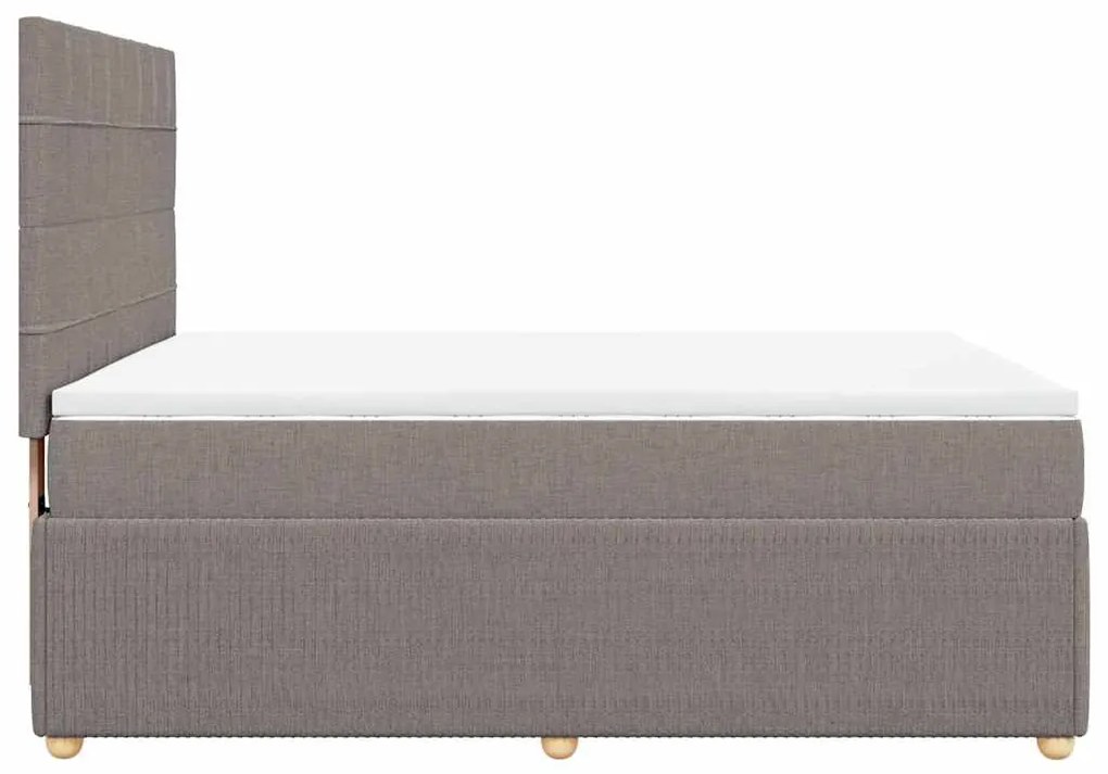 Cama com molas/colchão 140x190 cm tecido castanho-acinzentado