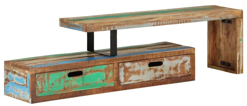 vidaXL Suporte de TV (118-200)x30x40 cm Madeira Maciça Reciclada