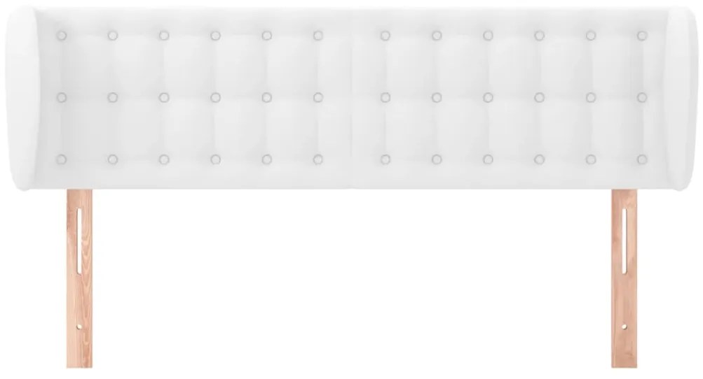 Cabeceira cama c/ abas couro artificial 147x23x78/88 cm branco