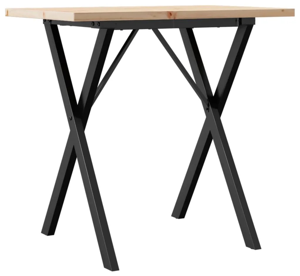 Mesa de jantar estrutura em X 80x50x75,5 cm pinho/aço