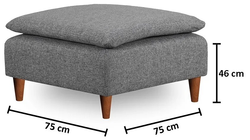 Tuffet Lungo – Cinzento Claro – 75x46x75 cm