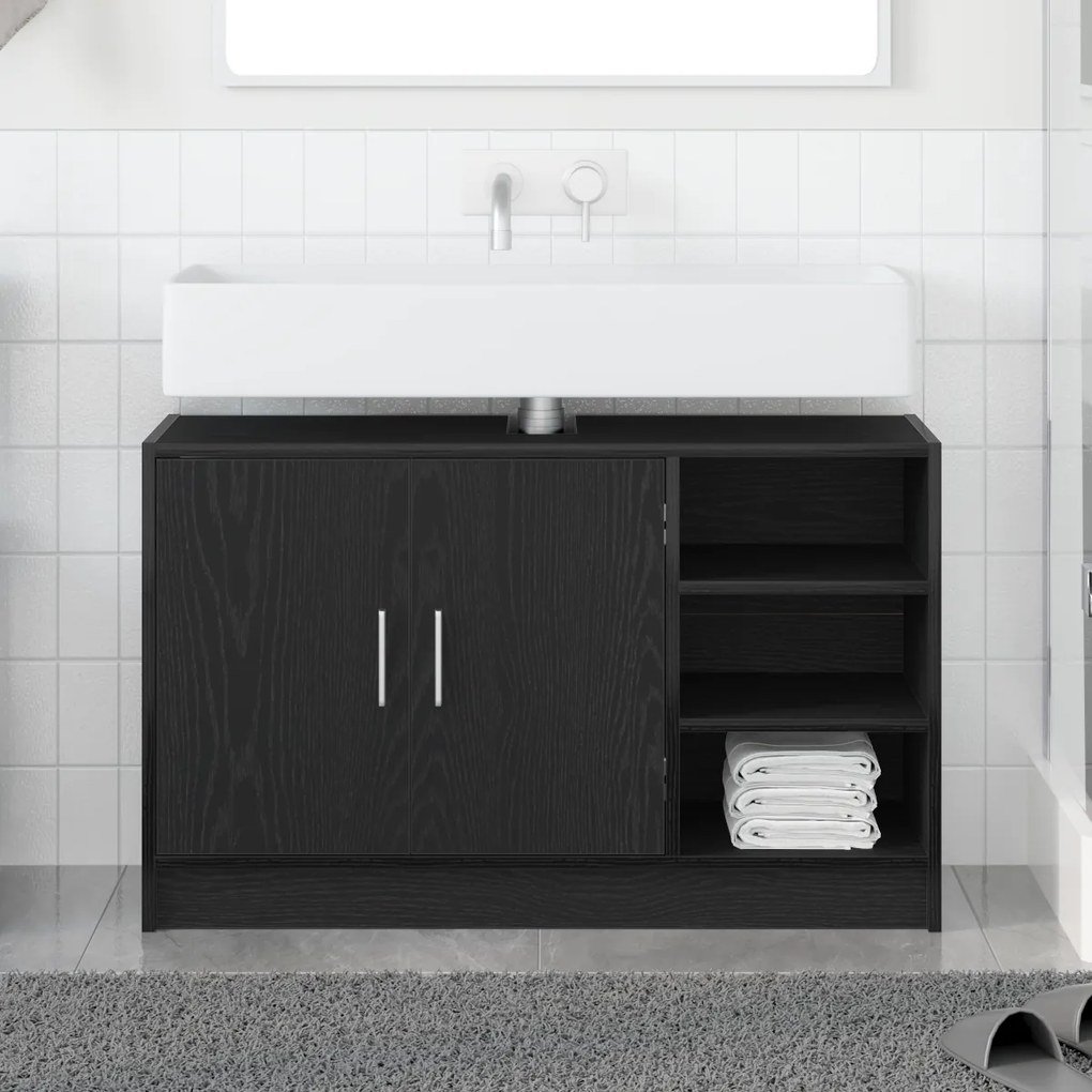 vidaXL Armário de Pia Carvalho Preto 90x29x55 cm Madeira Engenharia