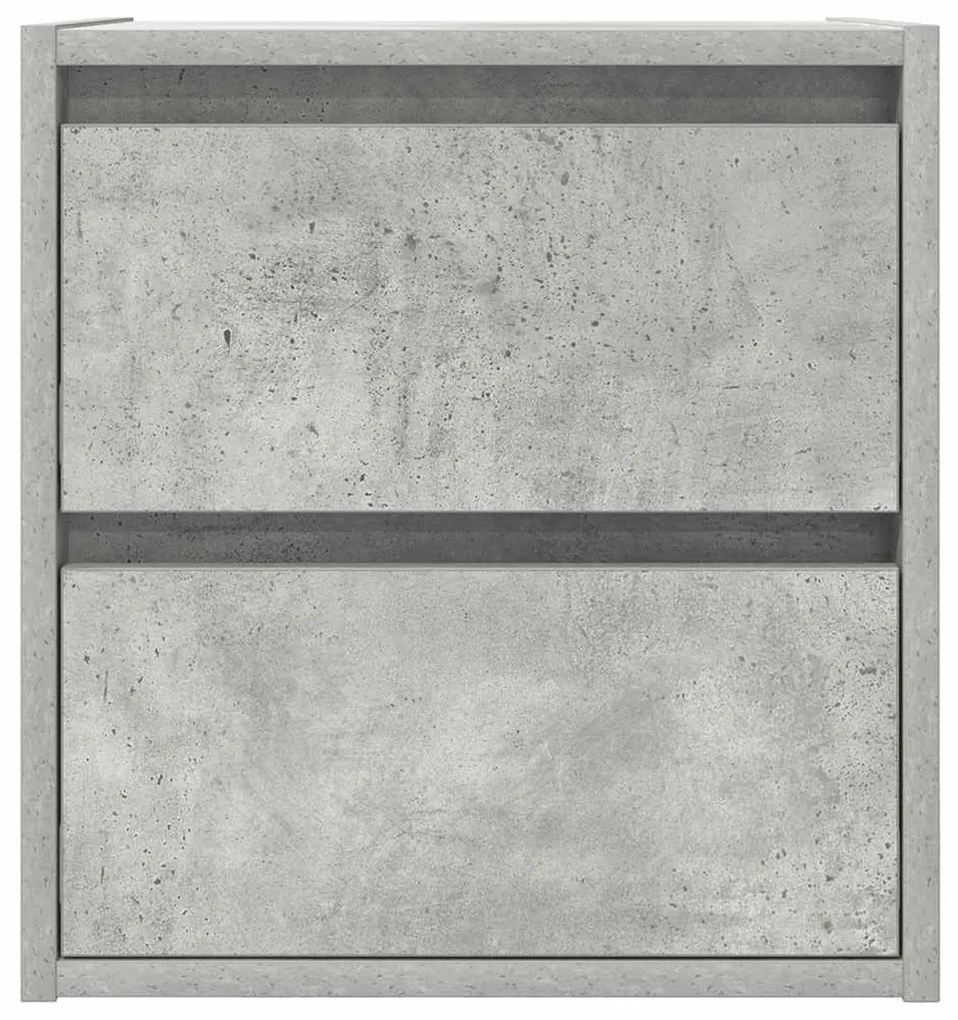 Mesa de cabeceira de parede 38x34x40 cm cinza cimento