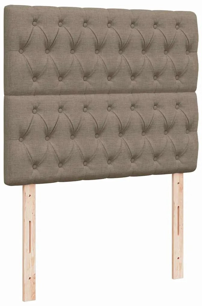 Cama box spring colchão/LED 120x190cm tecido cinza-acastanhado