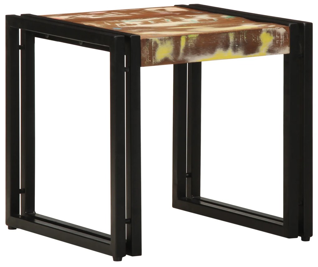 Mesa de Centro Multicolorida 40x50x38 cm Madeira Recuperada