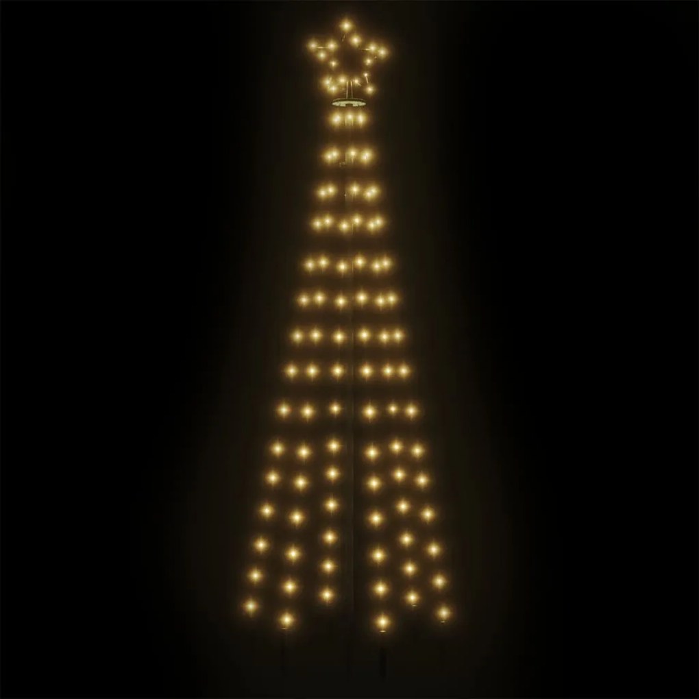 Árvore de Natal em cone 108 luzes LED 70x180 cm branco quente