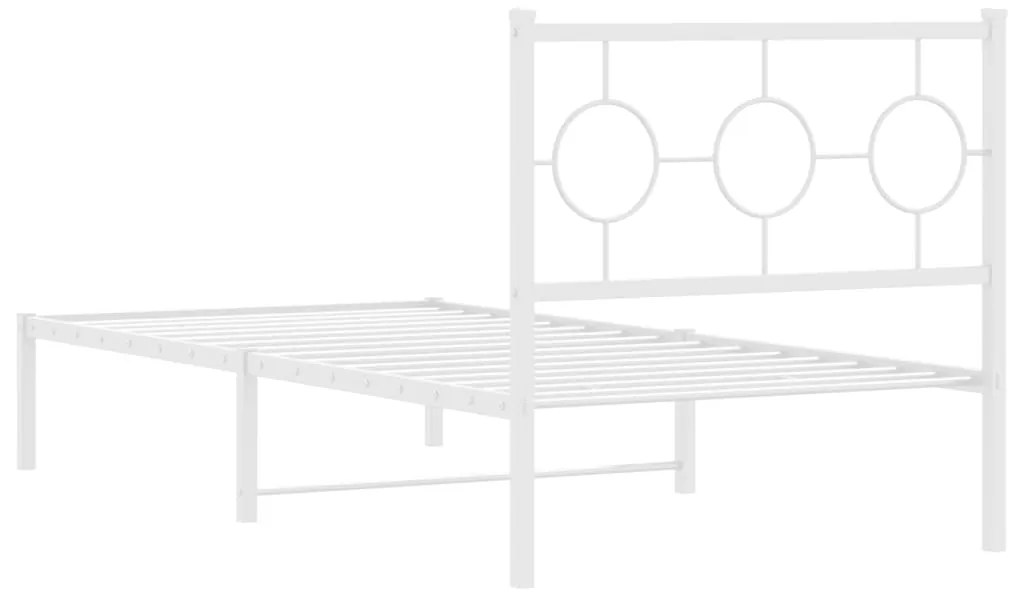 Estrutura de cama com cabeceira 90x200 cm metal branco