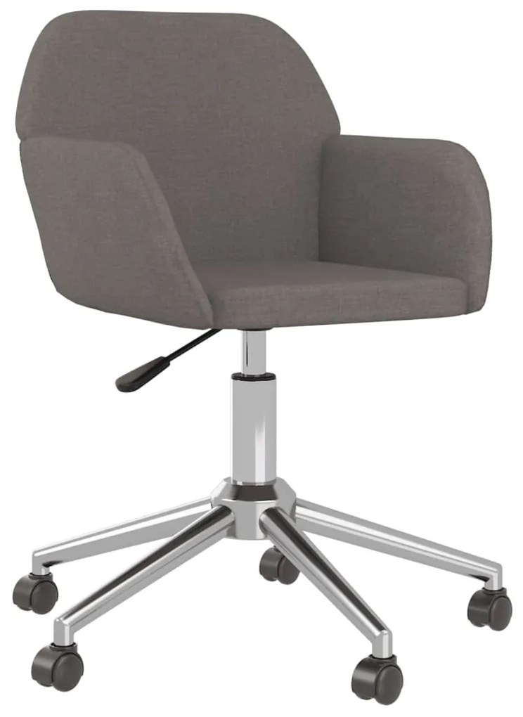 Cadeiras de jantar giratórias 2 pcs tecido cinzento-escuro