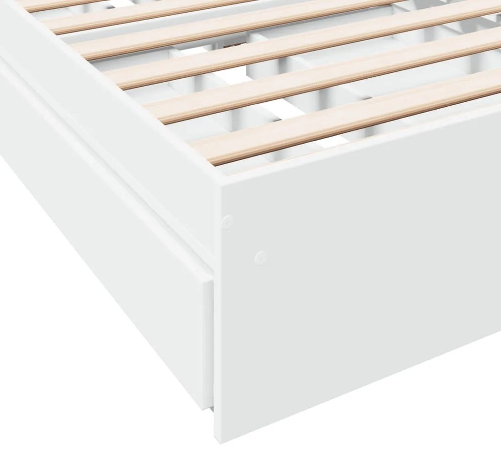 Estrutura cama c/ gavetas 75x190 cm derivados de madeira branco