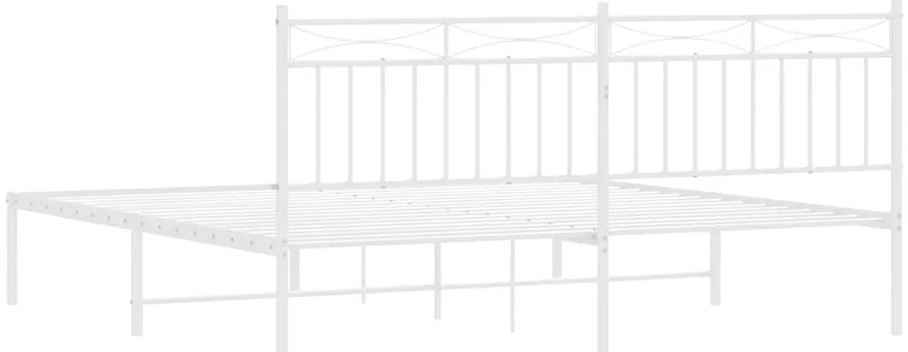 Estrutura de cama com cabeceira 183x213 cm metal branco