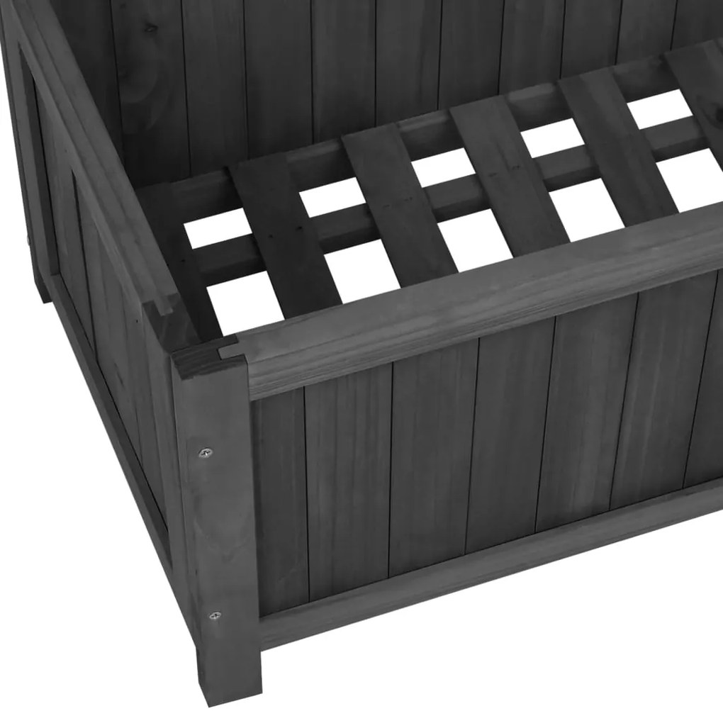 Vaso com treliça para jardim 70x30x135 cm abeto maciço preto