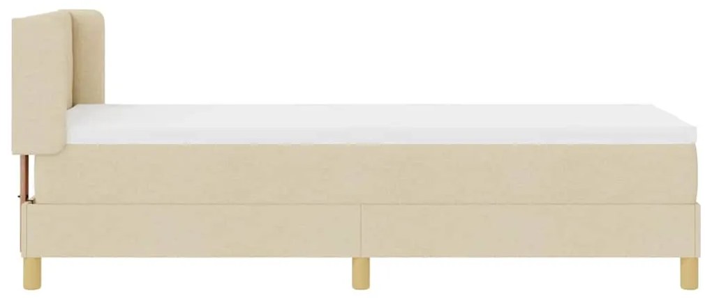 Cama Box com Colchão , Creme, 80 x 200 cm, Tecido