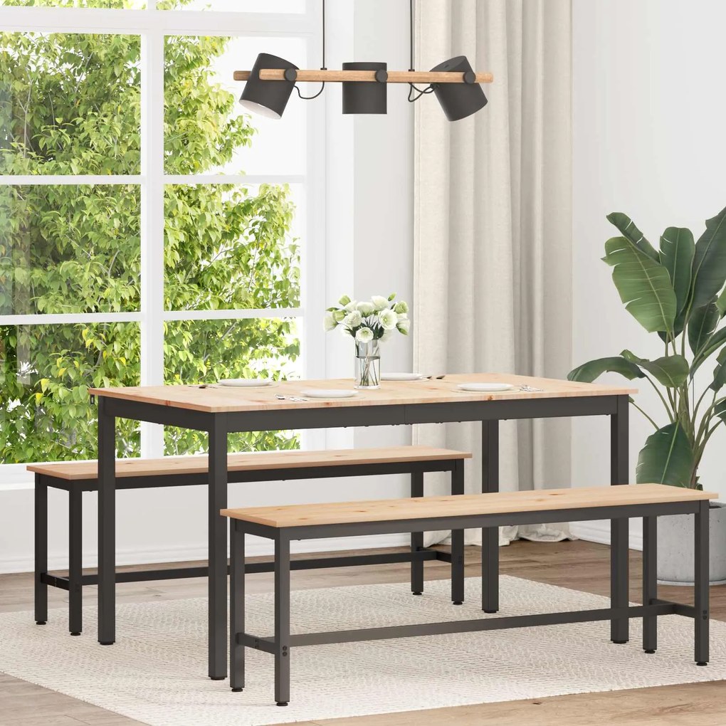 vidaXL Mesa de jantar Natural 140 x 80 x 75 cm