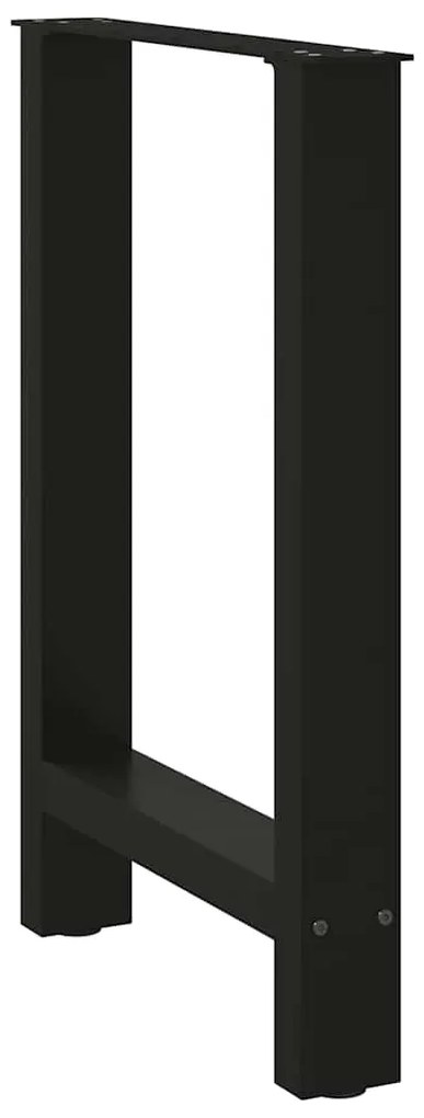 Pés para mesa de jantar pretos 2 peças 60x(72-73) cm aço