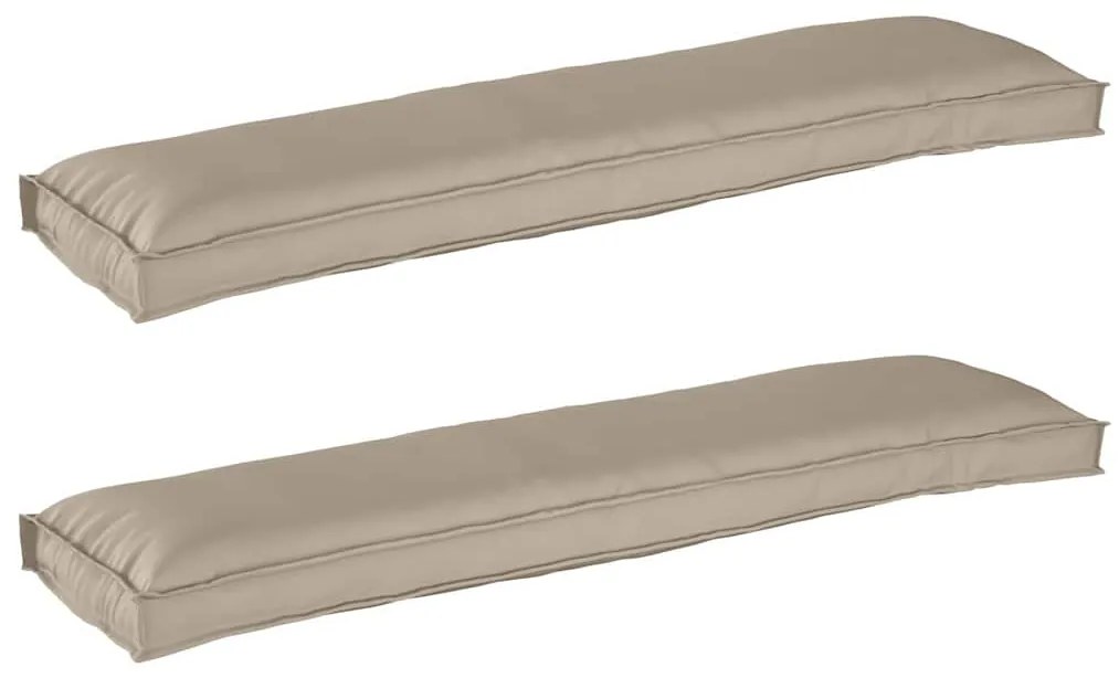 almofadas de palete para banco 2 pcs taupe 150x40x8 cm tecido oxford