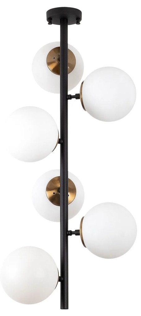 Candeeiro de Teto Fazli – Preto, Antigo e Creme – 40 x 40 x 83 cm