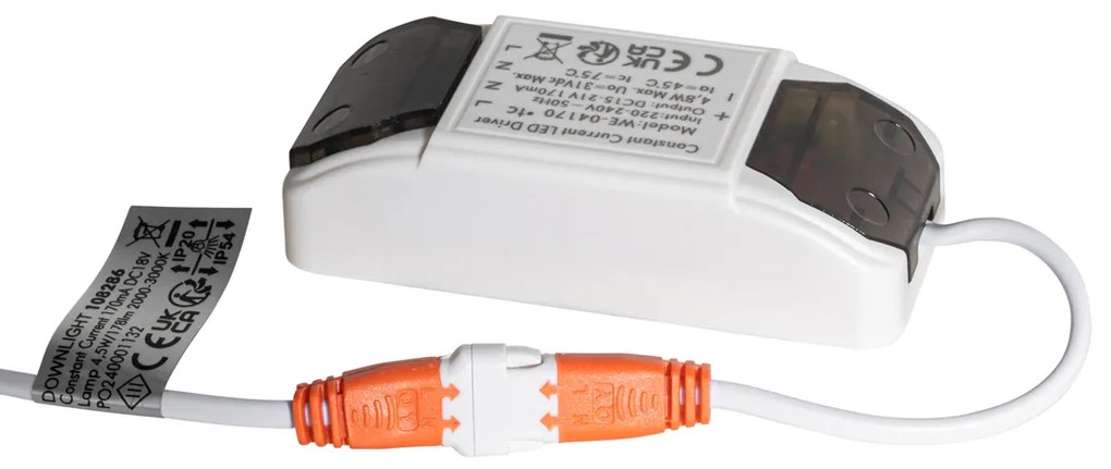 Conjunto de 6 focos embutidos pretos inclináveis 6,5cm incluindo LED IP54 Ultra Slim - Pupil