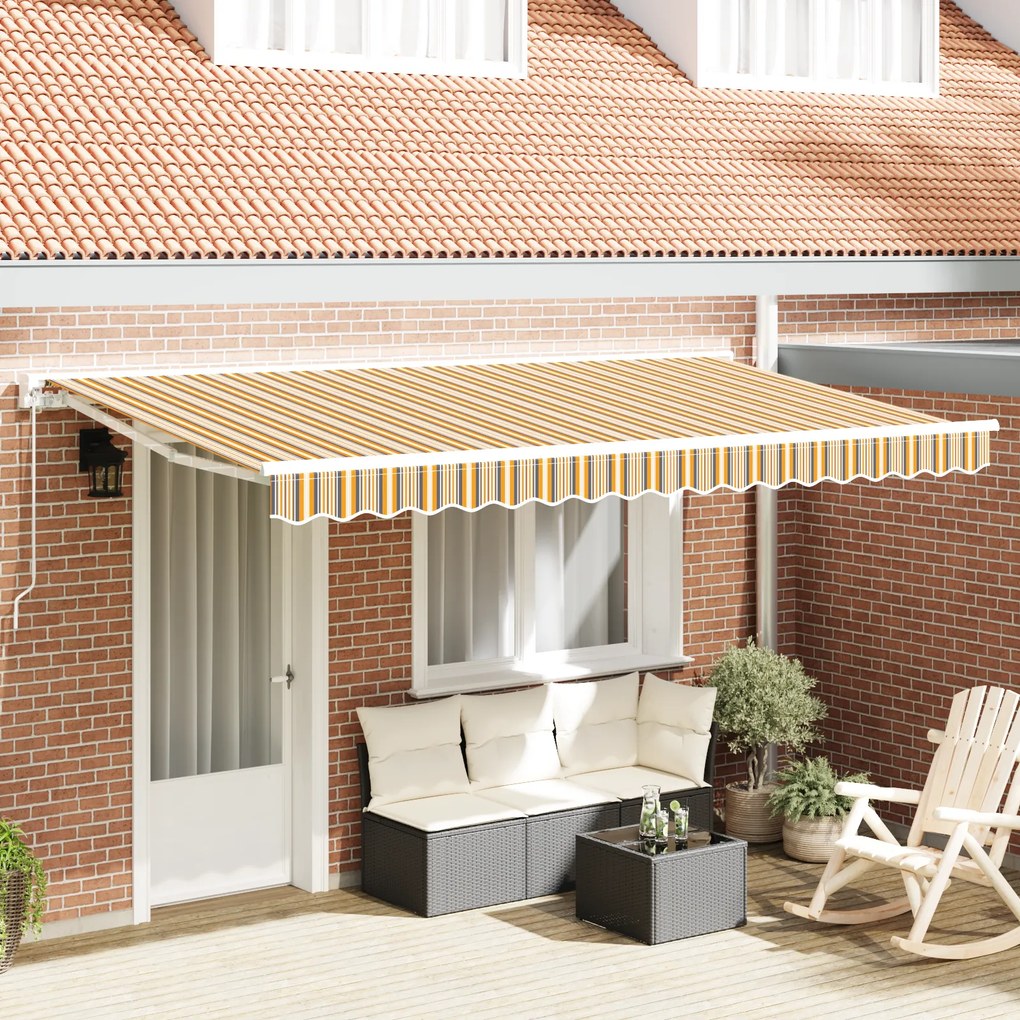 vidaXL Tecido de Substituição para Toldo para Estrutura de 4x2 m Listrada Multicolorida