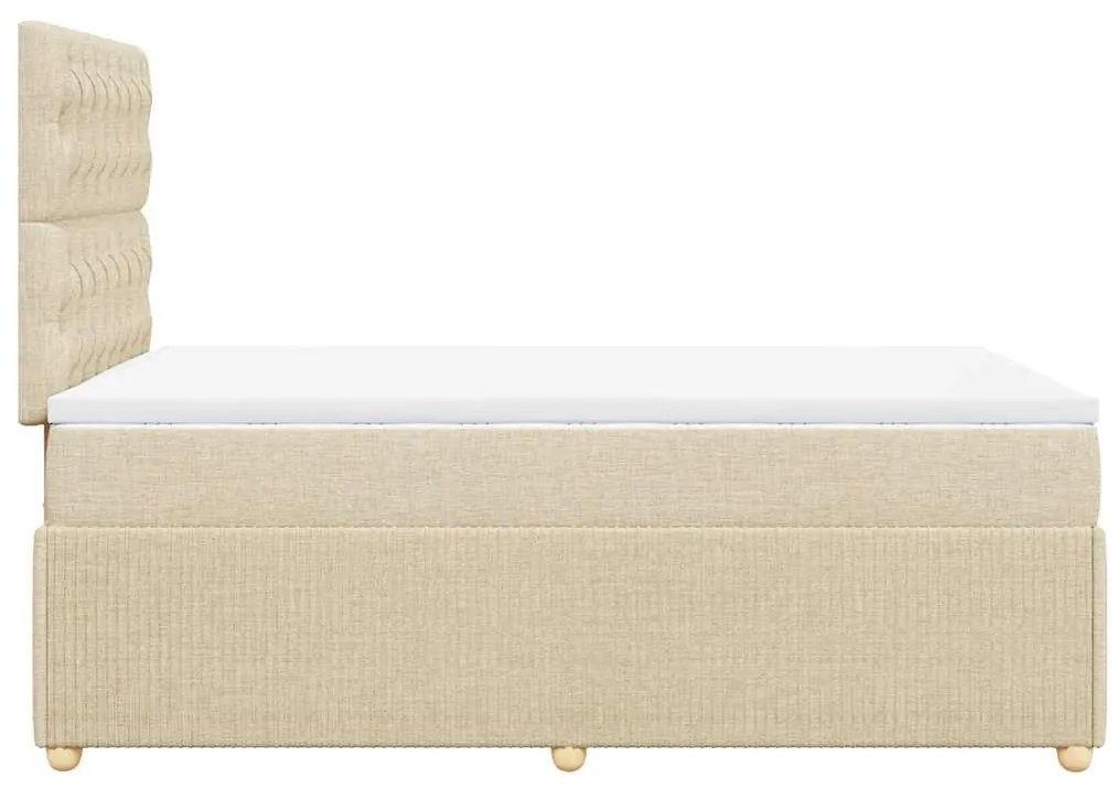 Cama boxspring com colchão 120x190 cm tecido cor creme