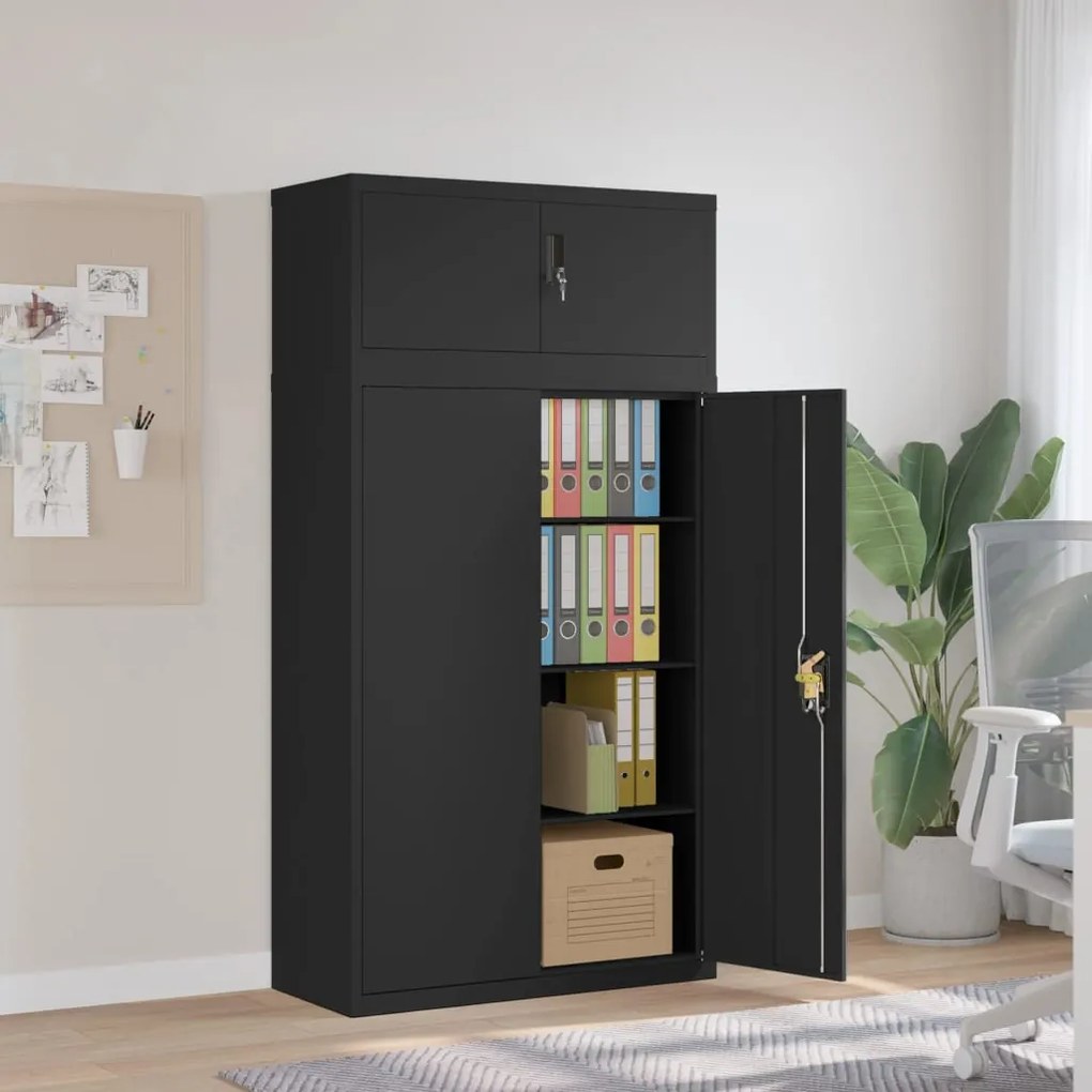 vidaXL Arquivador 90x40x180 cm aço preto