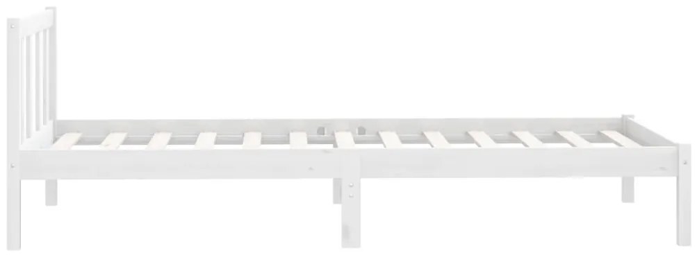 Estrutura de cama solteiro 90x190 cm pinho maciço branco