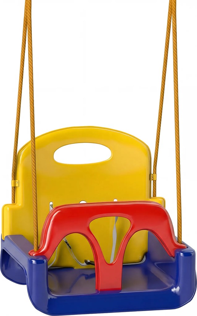 Balanço Infantil 3 em 1 para Interior e Exterior Corda Ajustável e Cinto de Segurança Idade 9-36 Meses Azul