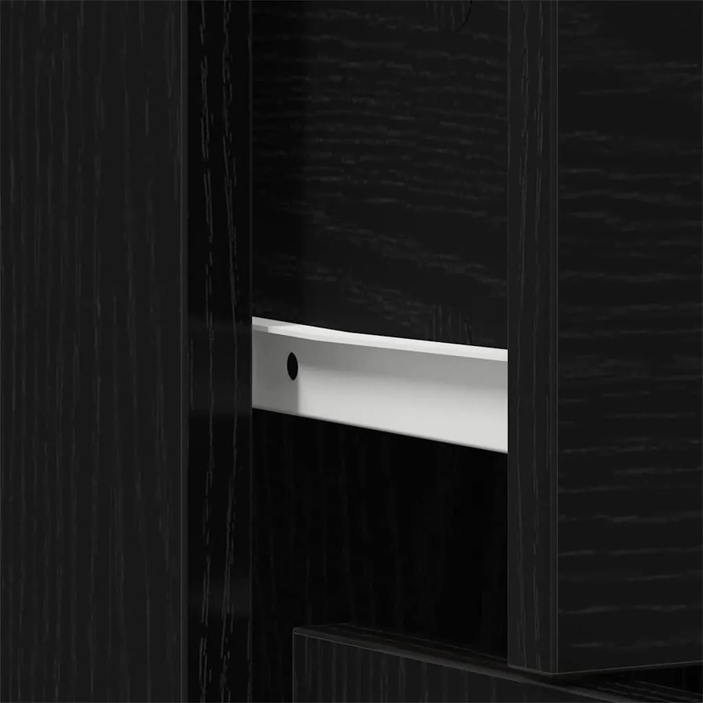 Buffet Preto Carvalho vidaXL 60x30x75 cm Madeira Compensada