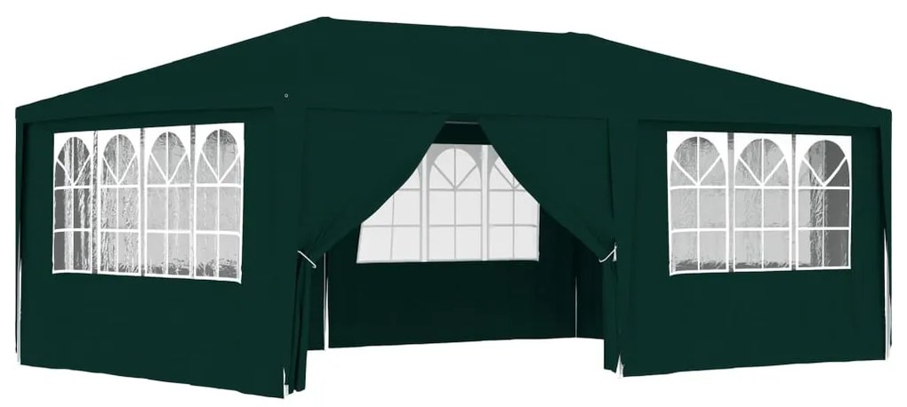 Tenda festas profissional c/ paredes laterais 4x6m 90g/m² verde