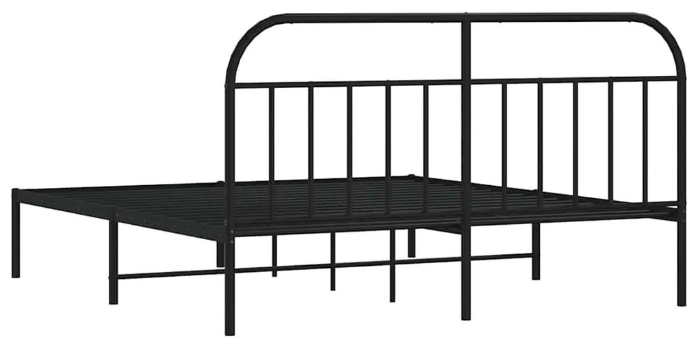 Estrutura de cama com cabeceira 183x213 cm metal preto
