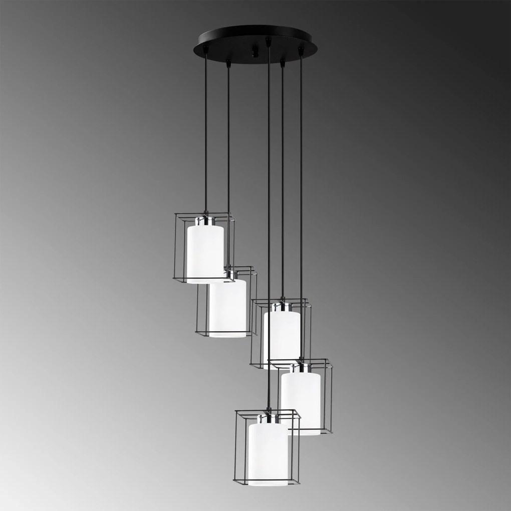 Candeeiro de Teto Swank – Preto – Diâmetro 40 cm, Altura 113 cm