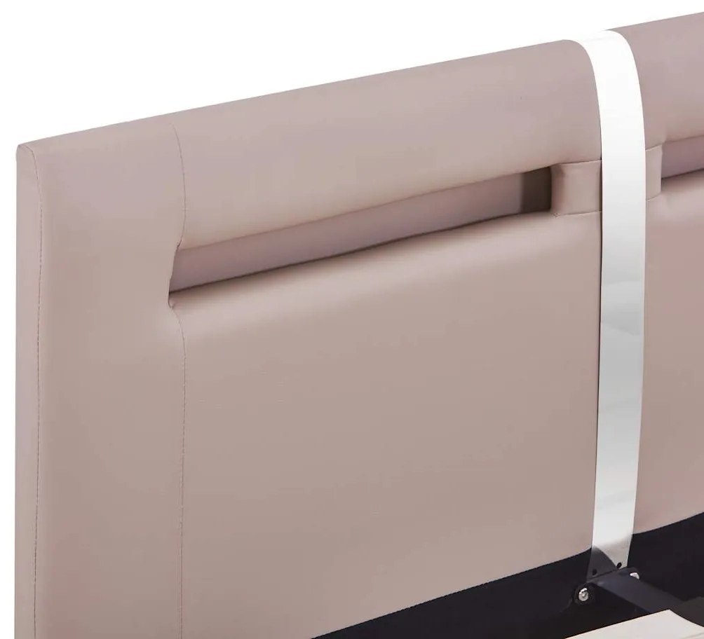 Estrutura de cama com LED sem colchão 135x190 cm cappuccino