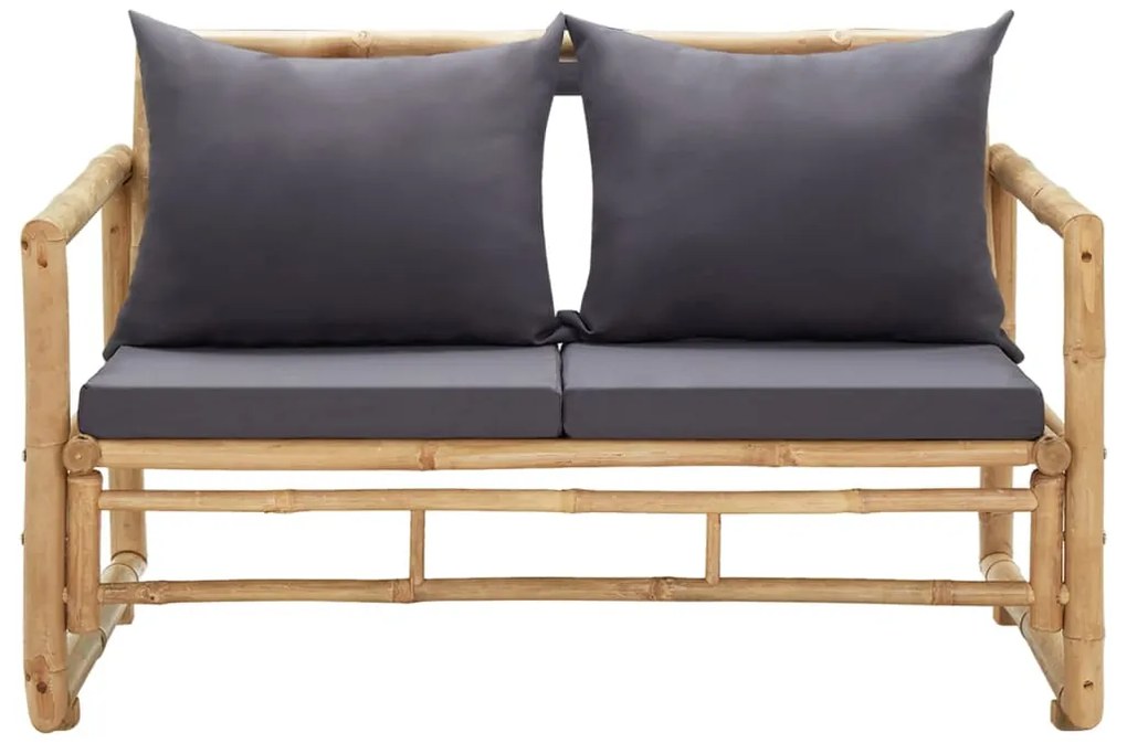 Banco de jardim com almofadões 115 cm bambu