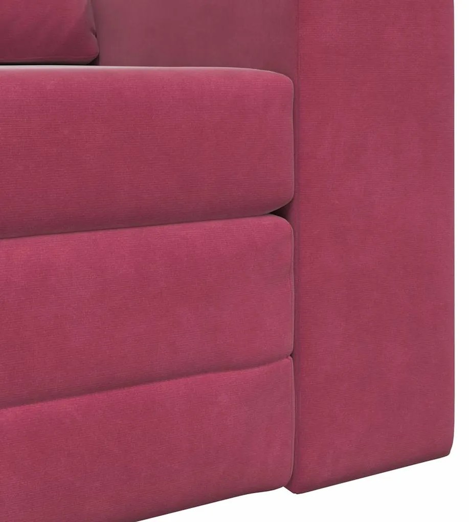 Sofá Cama 2 em 1 Vinho 98x71x83 cm Veludo