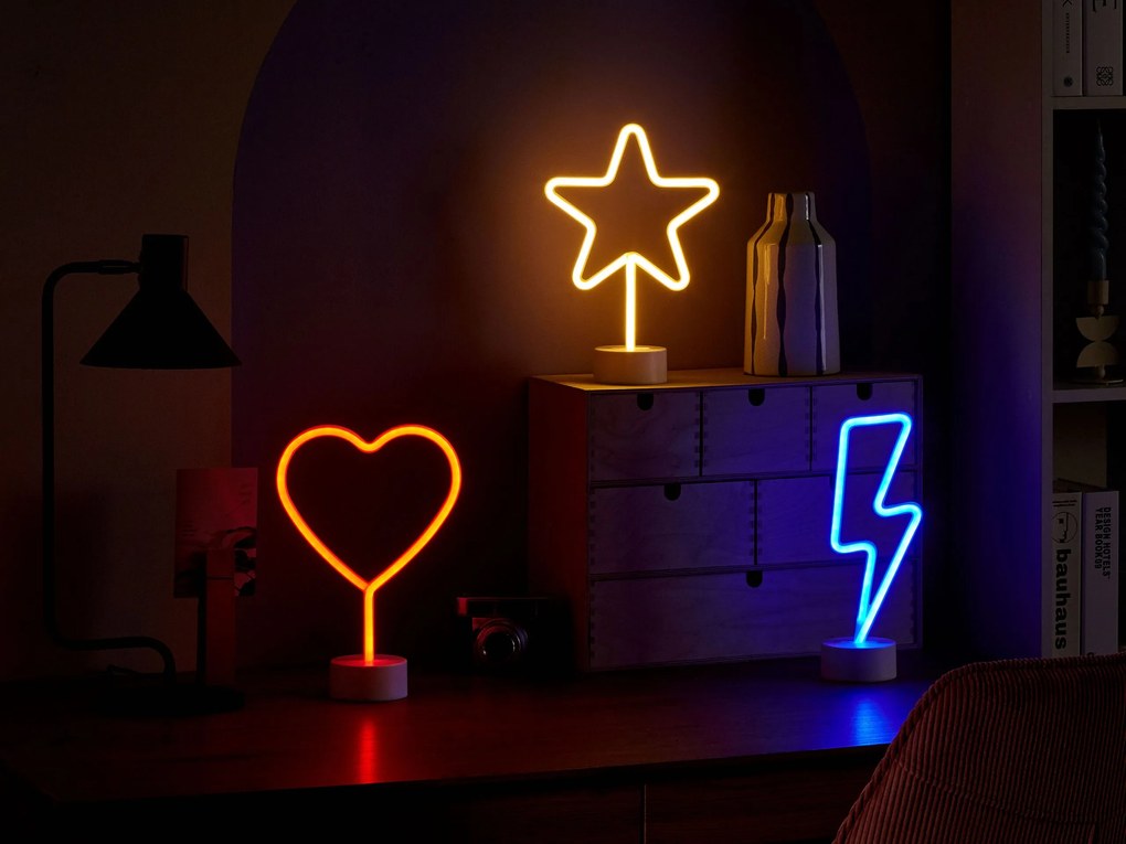 Conjunto de 3 decorações em LED néon multicolor FLORETTA Beliani