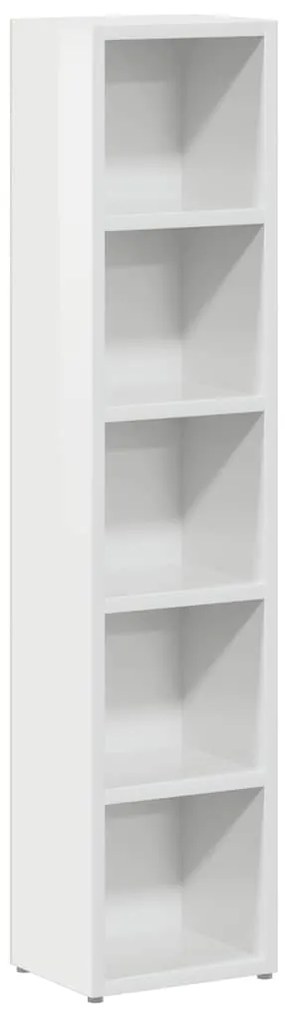 Armários CD 2 pcs 21x16x93,5cm contraplacado branco brilhante