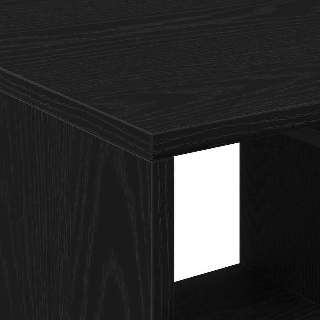 Mesa de Centro vidaXL Preto Carvalho 90x49x45 cm Madeira de Engenharia