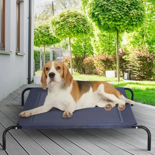 Cama elevada para animais de estimação para exterior Jardim Terraço Dormir 130 x 90 x 20 cm