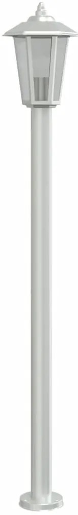 Candeeiro de chão para exterior 120 cm aço inoxidável prateado