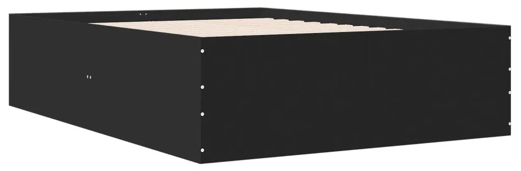 Estrutura de cama 140x200 cm derivados de madeira preto
