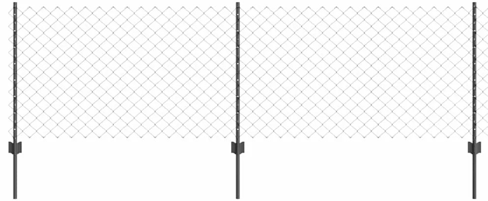 Conjunto de Cerca de Jardim Conjunto de 2 Cinza Aço Galvanizado