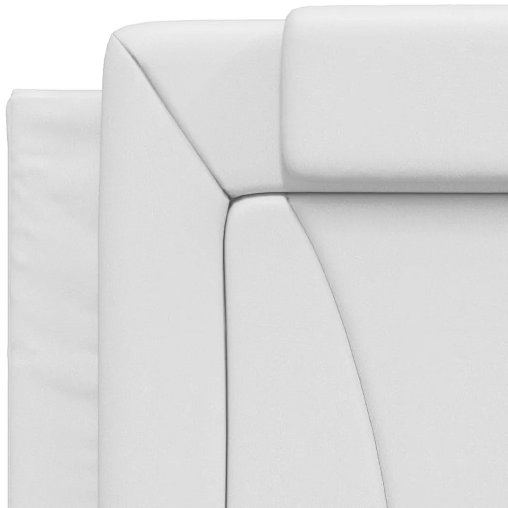 Cama com colchão 90x190 cm couro artificial branco