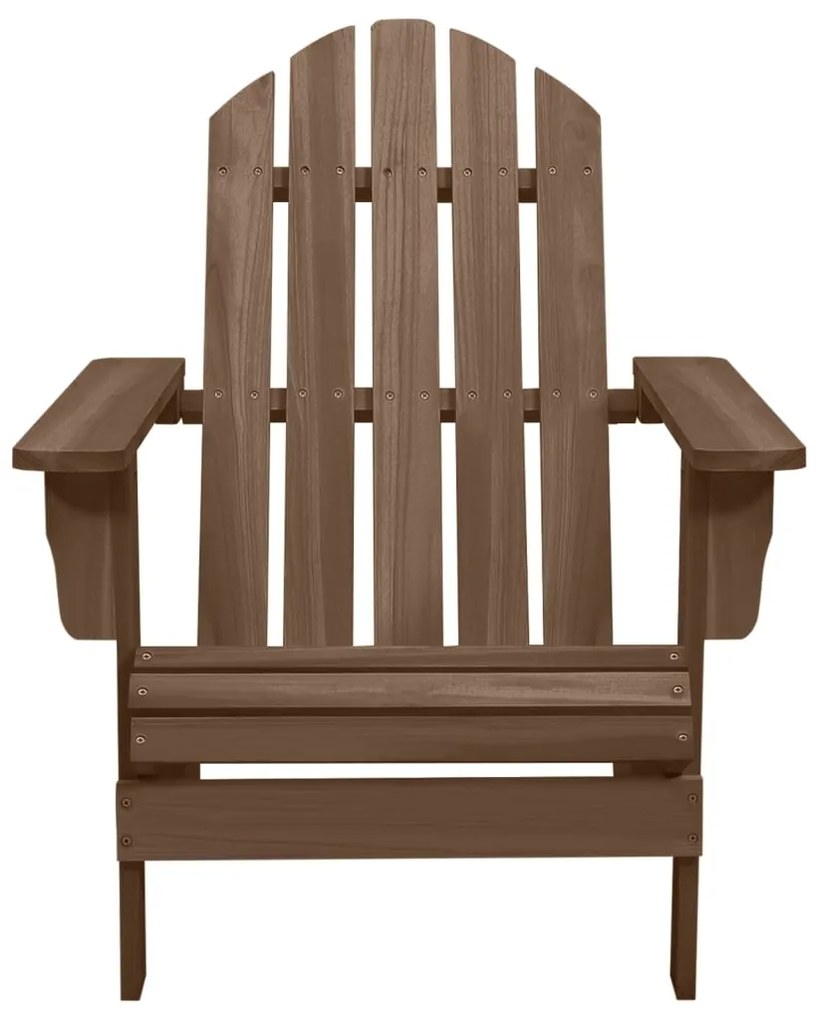 Cadeira de jardim Adirondack c/ otomano e mesa abeto castanho