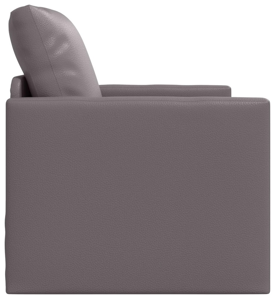 Sofá-Cama 2-em-1 Cinza 74x77x81 cm Pele Sintética