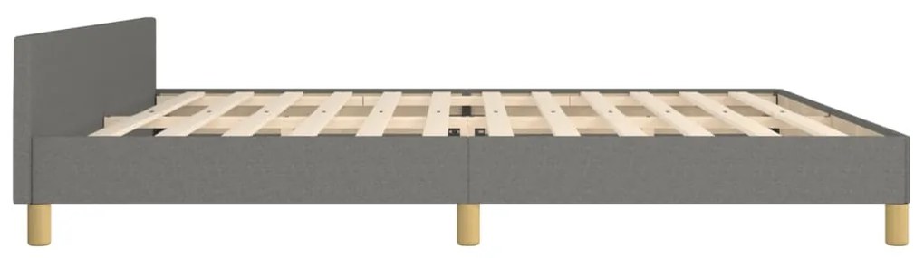 Estrutura de cama sem colchão 200x200 cm tecido cinzento-escuro