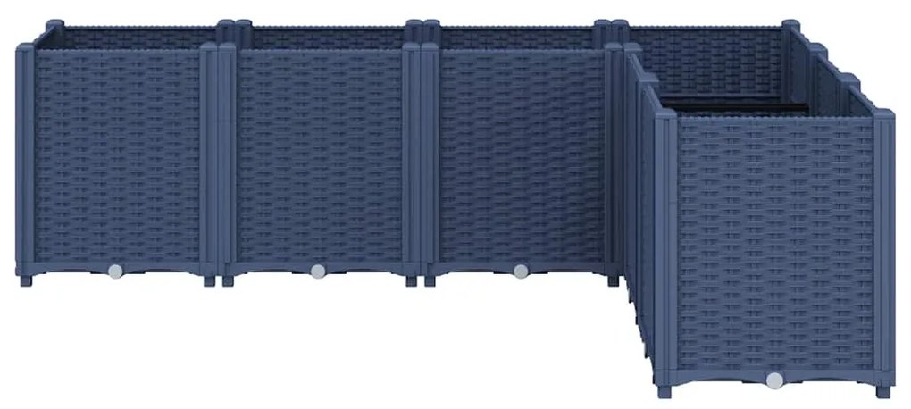 Vaso/floreira 160x120x53 cm PP cinzento azul