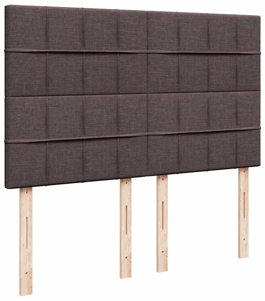 Cama com molas/colchão 140x200 cm tecido castanho-escuro